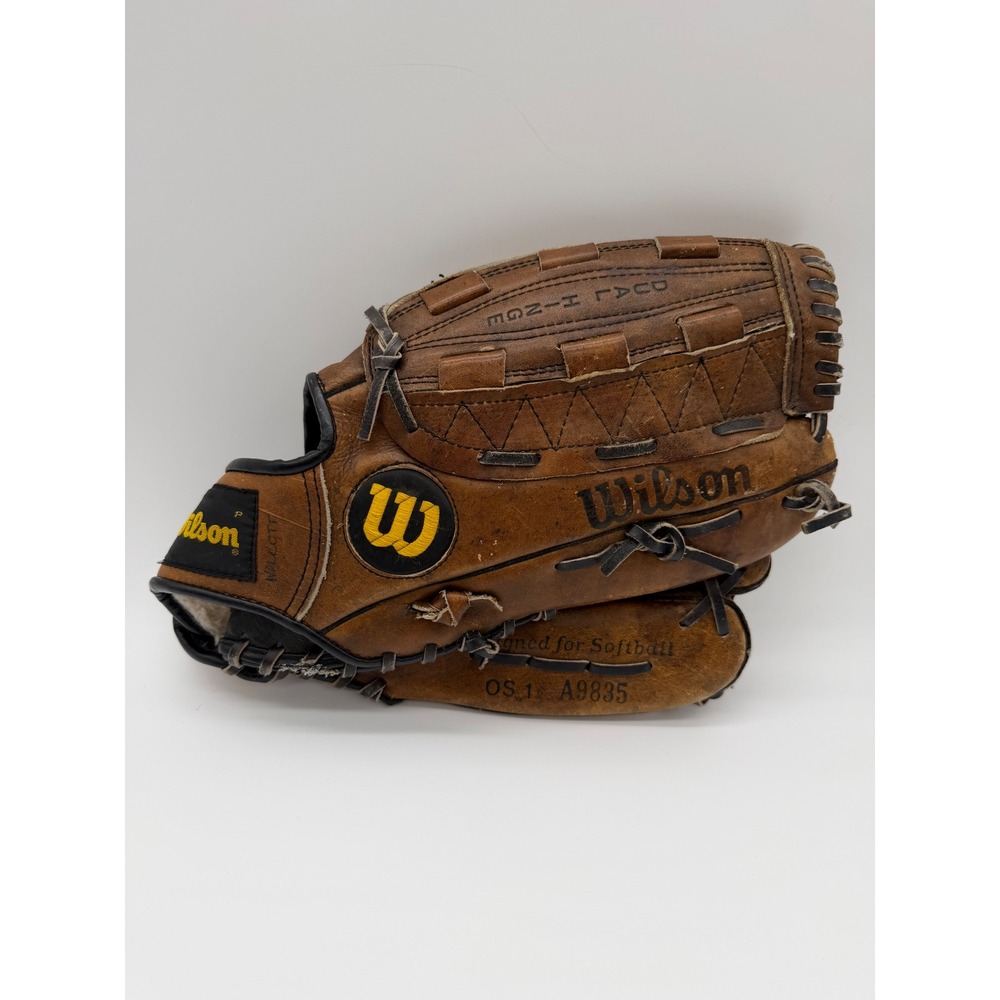 Vintage Wilson Optima Silver Series Softball Glove Brown Leather LHT 12 In A9835